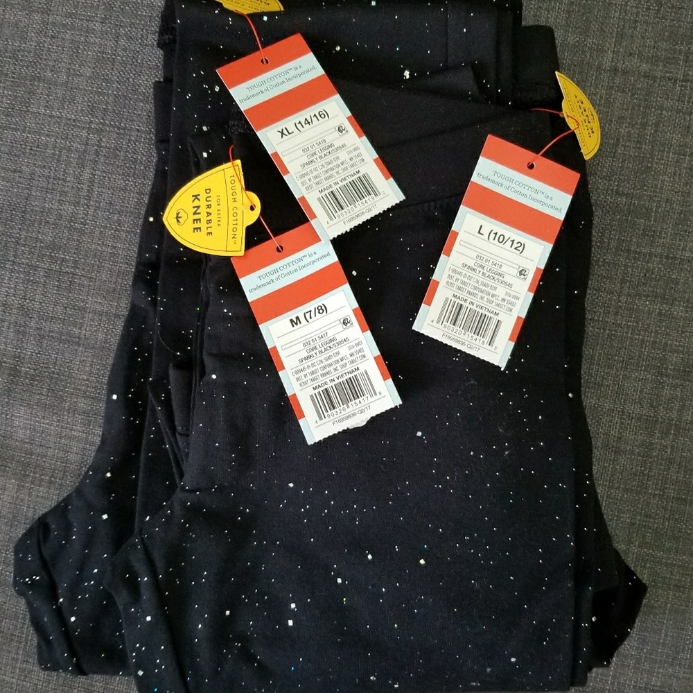 Nwt cat and Jack black rainbow sparkle leggings